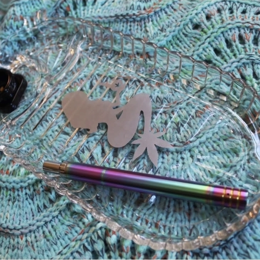 Antique Pressed Glass Mermaid Ashtray